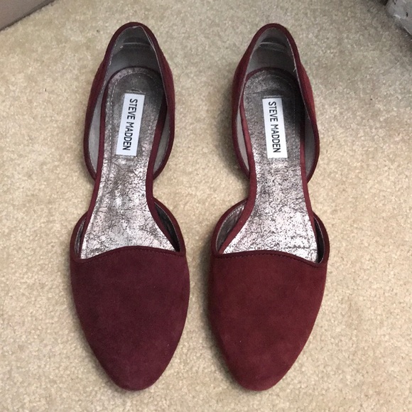 Steve Madden Shoes - Steve Madden Burgundy Vamp D’Orsay Flats